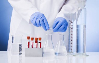 Coronavirus 2019-ncov kan örneği. Corona virüsü salgını. Salgın Virüsü Solunum Sendromu