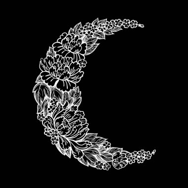 Güzel romantik Hilal gül ya da Şakayık çiçekleri ile.