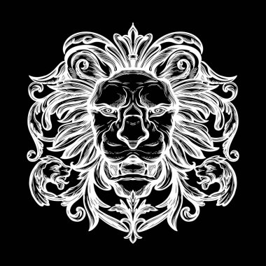 Aslan başkanı. İzole vektör çizim.
