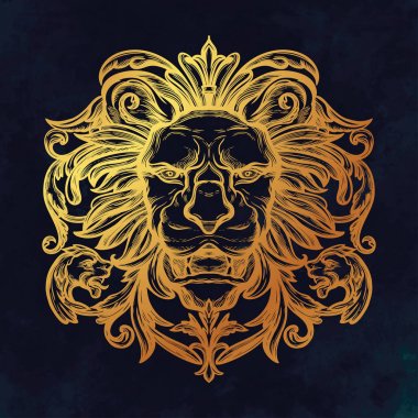Aslan başkanı. İzole vektör çizim.