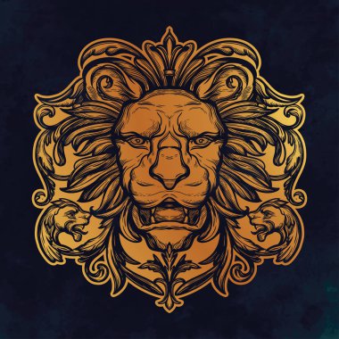 Aslan başkanı. İzole vektör çizim.