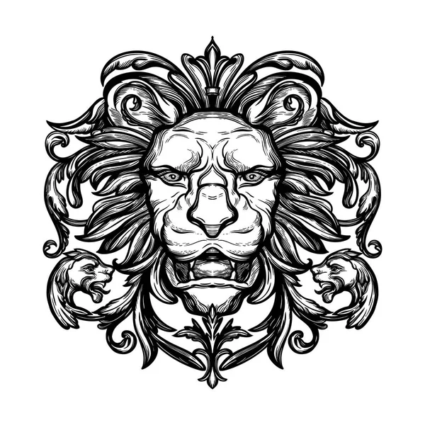 Chef du Lion. Illustration vectorielle isolée . — Image vectorielle