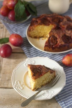 Erik pasta ya da kek tarçın ve şeker. Seçici odak.