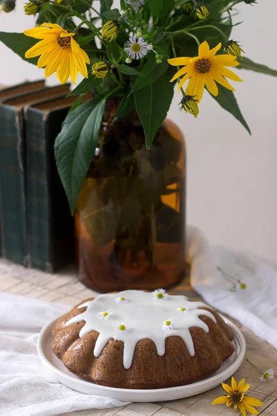 Kabak pasta buzlanma ile sonbahar ruh hali. Rustik stil, bir odak seçin.