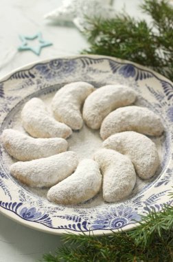 Vanilya kipferl - Vanilya Hilal, Almanya, Avusturya, Çek Cumhuriyeti 'nde geleneksel Noel kurabiyeleri.