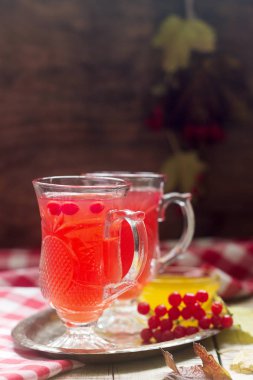 Yararlı vitamin çay bal ile cam bardak ile kartopu uzuvlar.