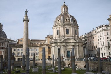 Roma, İtalya - 3 Şubat 2020: Trajan Forumu