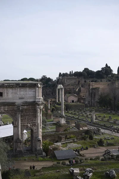 Rom Italien Februari 2020 Utsikt Över Forum Romanum Från Capitoline — Stockfoto