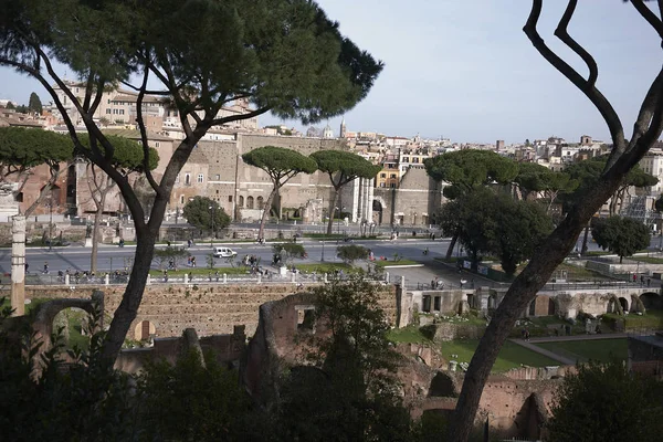 Rom Italien Februari 2020 Inför Augustus Forum — Stockfoto