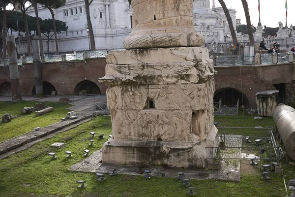 Róma Olaszország 2020 Február Trajan Oszlop Megtekintése — Stock Fotó