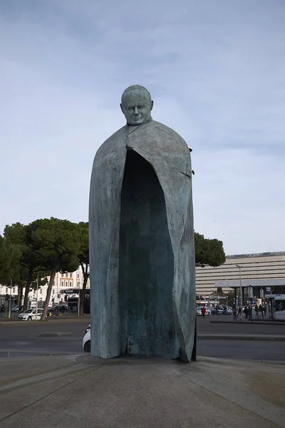 Roma Italia Febrero 2020 Vista Estatua Karol Wojtyla — Foto de Stock