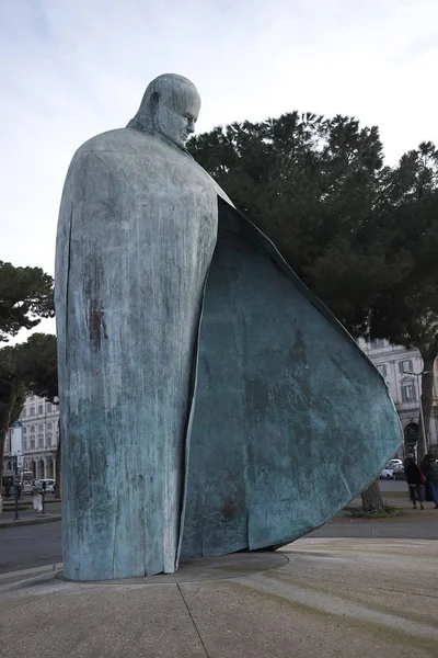 意大利罗马 2020年2月3日 Karol Wojtyla雕像景观 — 图库照片