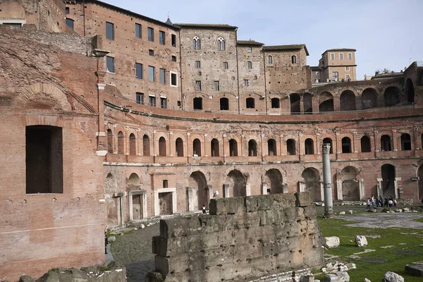 Rom Italien Februar 2020 Blick Auf Den Trajanmarkt Stockbild