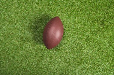 Rugby ball on grass  clipart