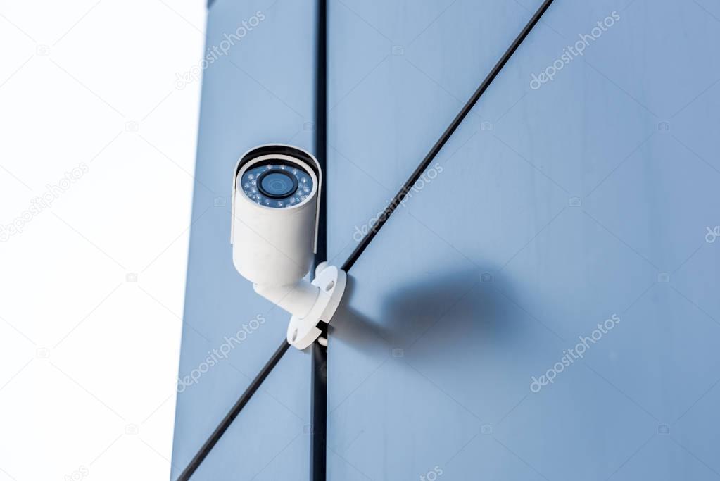 security camera on wall