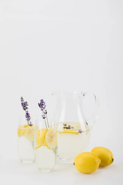 Fresh citrus drinks with lavender — Stock Photo, Image
