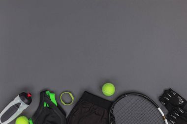 Tennis equipment and sportswear clipart