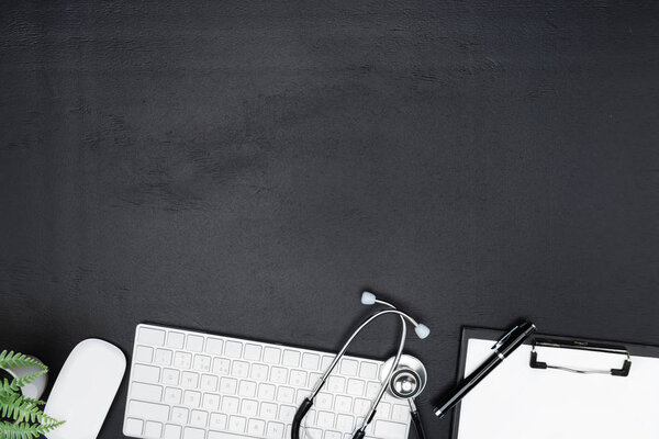 office supplies and stethoscope