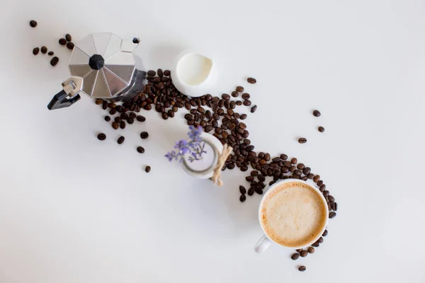 French press and coffee — Stock Photo, Image