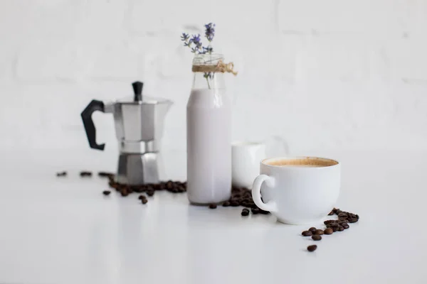 French press and coffee — Stock Photo, Image