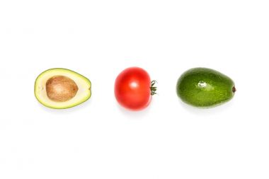 compsition of tomato and avocados clipart