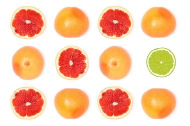 composition of fresh ripe grapefruits clipart