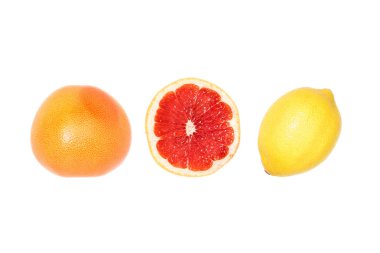 composition of grapefruits and lemon clipart