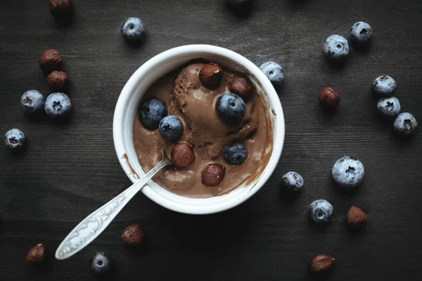 自制巧克力冰淇淋 — 图库照片