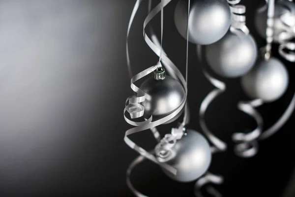 Grey christmas balls — Stock Photo, Image