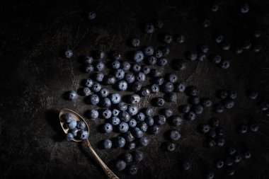 blueberries and vintage spoon clipart