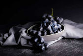 ripe grapes in bowl