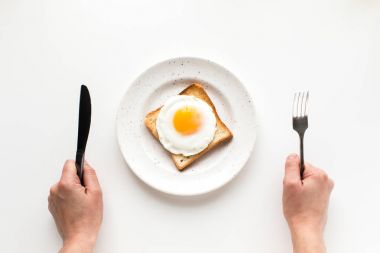 breakfast with fried egg on toast clipart