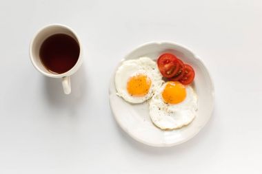 breakfast with fried eggs  clipart
