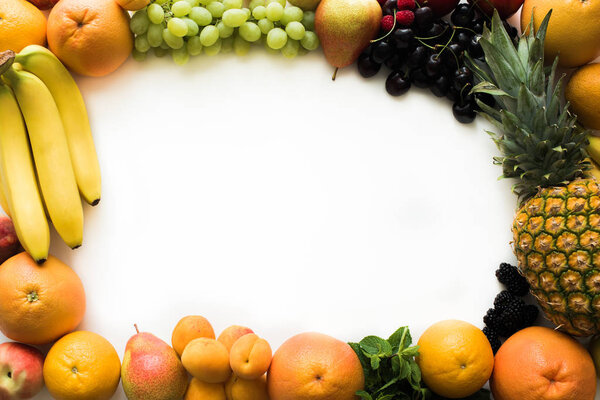 frame of fresh fruits