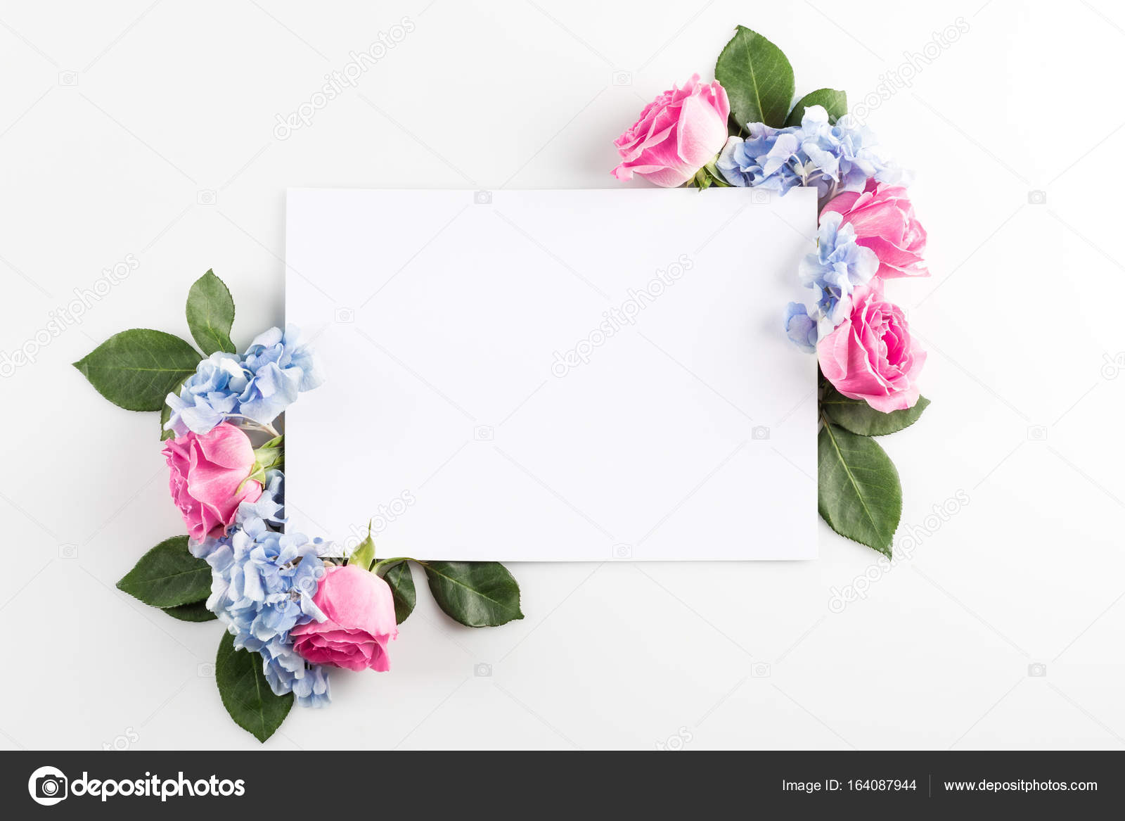 Flowers and blank card Stock Photo by ©AntonMatyukha 164087944