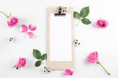 blank card with roses clipart