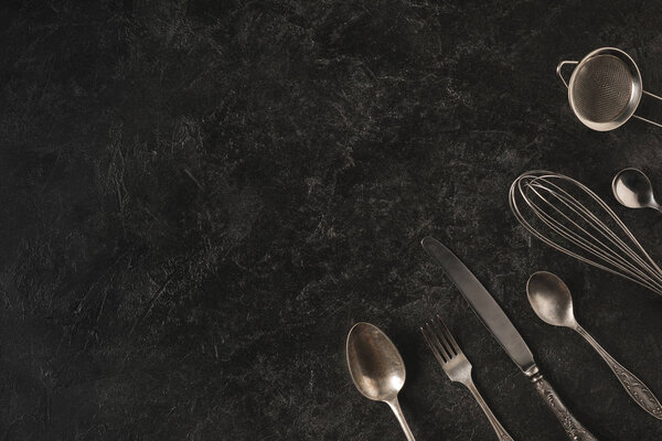 vintage silverware and baking utensils 