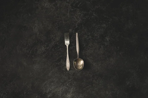 Antique fork and spoon — Stock Photo, Image