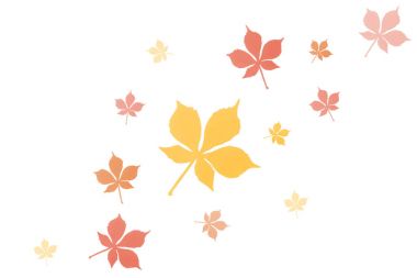 composition of autumnal leaves clipart