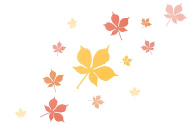 composition of autumnal leaves clipart