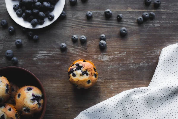 Heerlijke cupcakes met bosbessen — Stockfoto