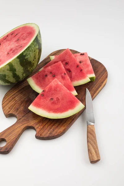 Semangka pada pemotongan papan — Stok Foto