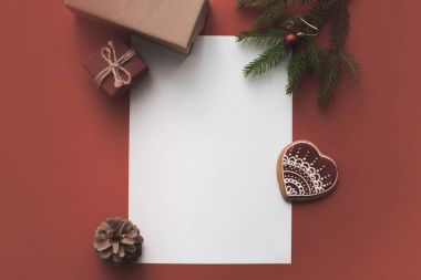 blank card with christmas presents  clipart