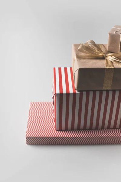 Stack of christmas gift boxes — Stock Photo, Image