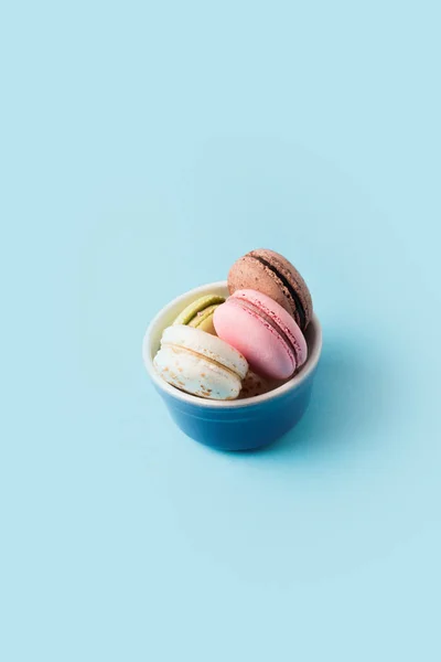 Macarons in bowl — Stock Photo, Image