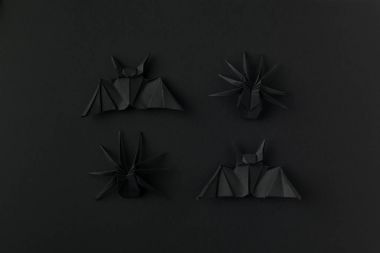 halloween origami bats and spiders clipart