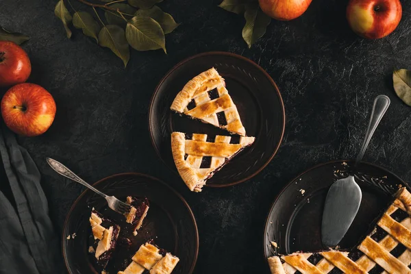 Pedazos de tarta de manzana — Foto de Stock