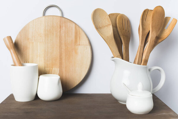 wooden kitchen utensils