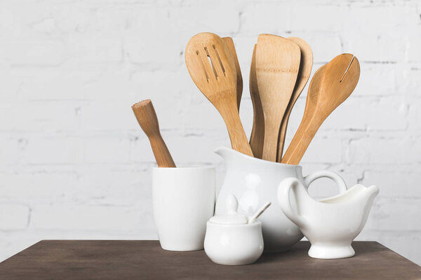 wooden kitchen utensils