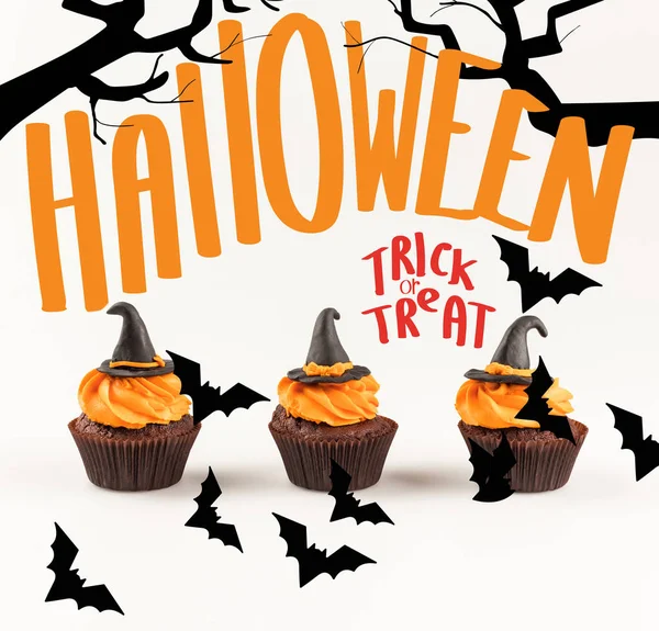 Delicious halloween cupcakes — Stock Photo, Image